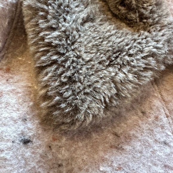 Prana Lisina wool pea coat size small pink faux fur collar - Picture 10 of 11